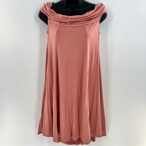 Blu Heaven Women's Dusty Pink Off-Shoulder Sleeveless Swing/Tent Dress-Size M